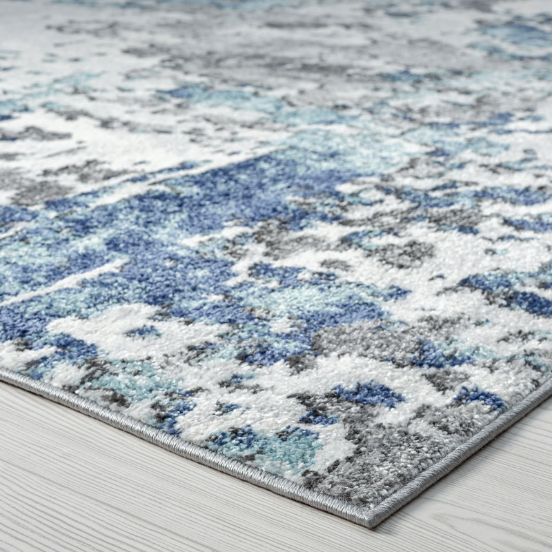 Trent Austin Design® Korth Performance Blue/Gray/Ivory Rug & Reviews